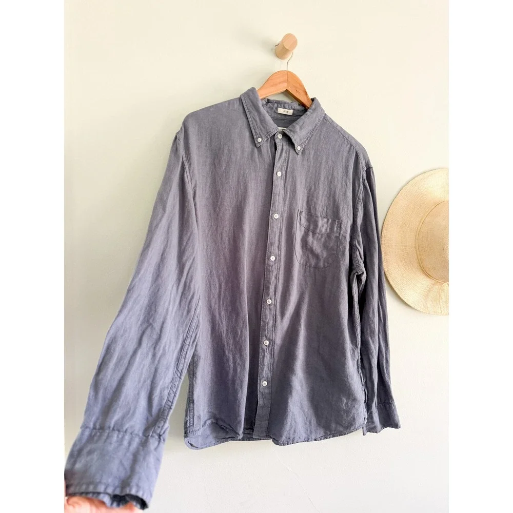 J.Crew | Baird McNutt Irish Linen Shirt in Faded Indigo Blue | Sz XL
